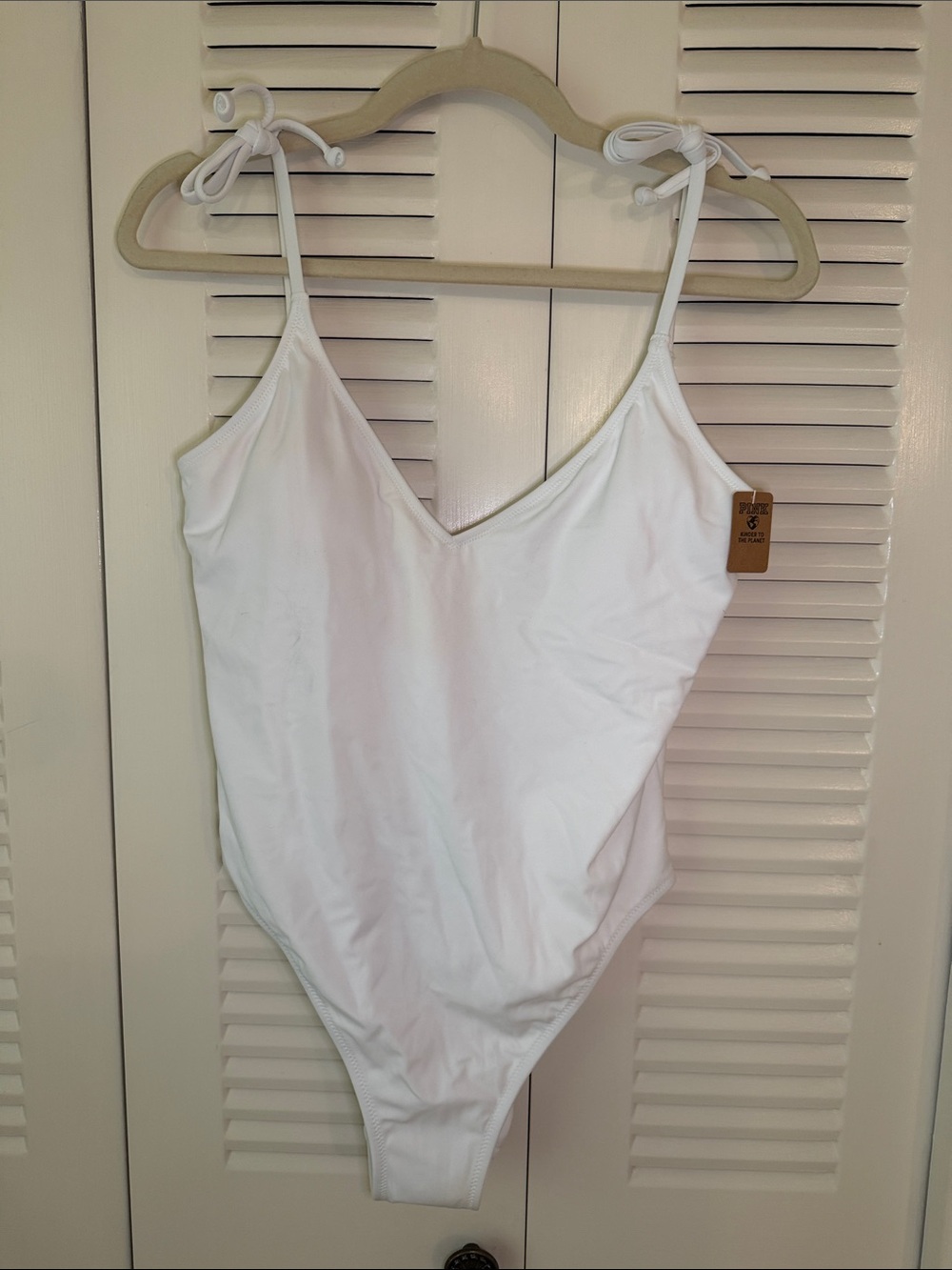 PINK Victoria's Secret White Tie-Shoulder One-Piece Swimsuit
